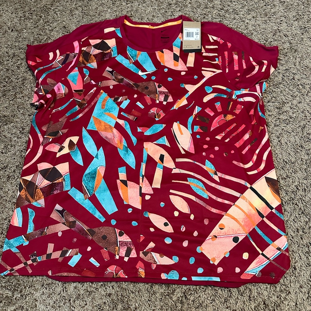 Nike Court DRI-FIT Slam Men's Tennis Pickleball Red Blue Top Shirt Red Size XXL